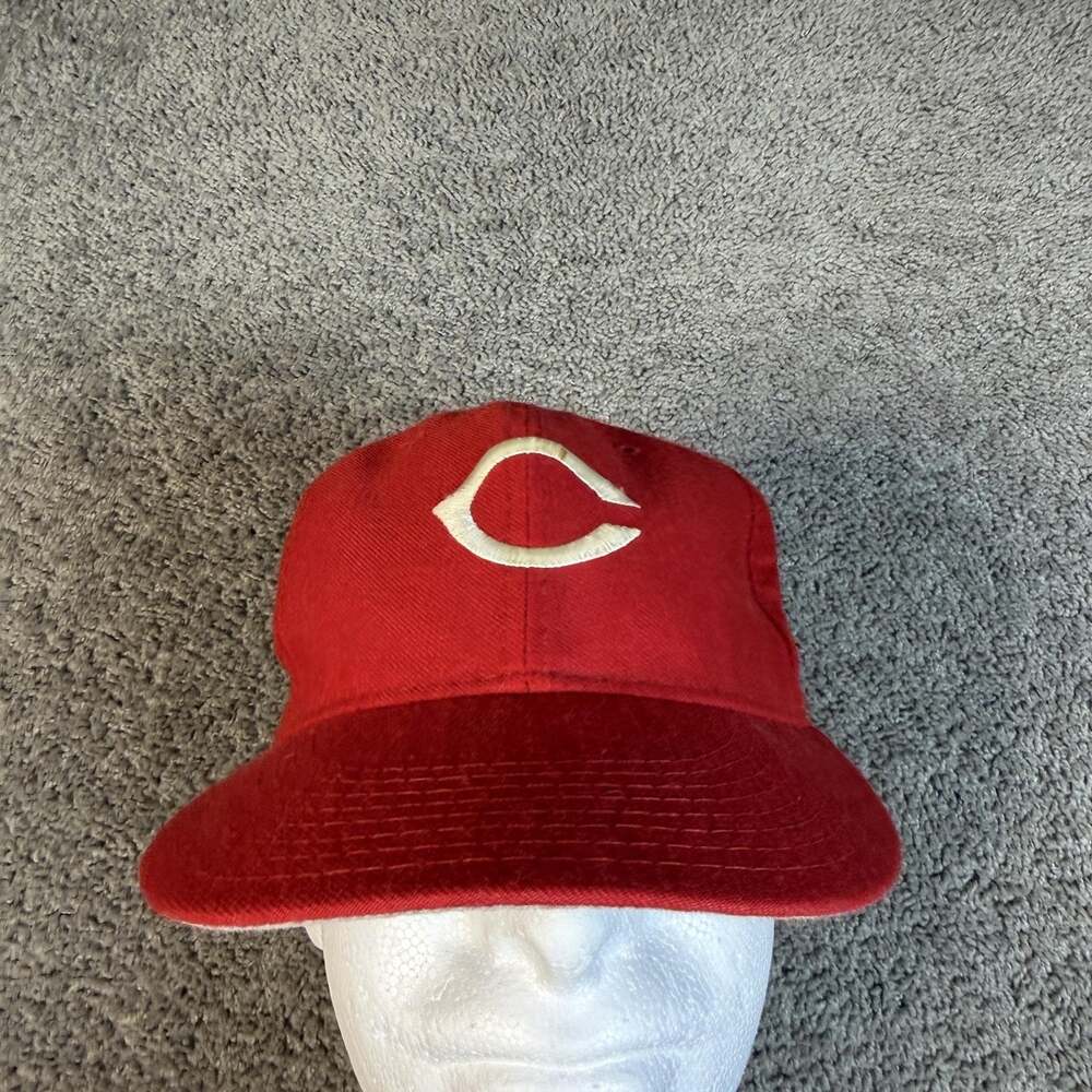 Vintage Cincinnati Reds Hat Fitted Mens 7 Red New Era Cap Pro Model Wool 80s